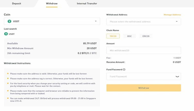 خرید و فروش در صرافی BYDFi